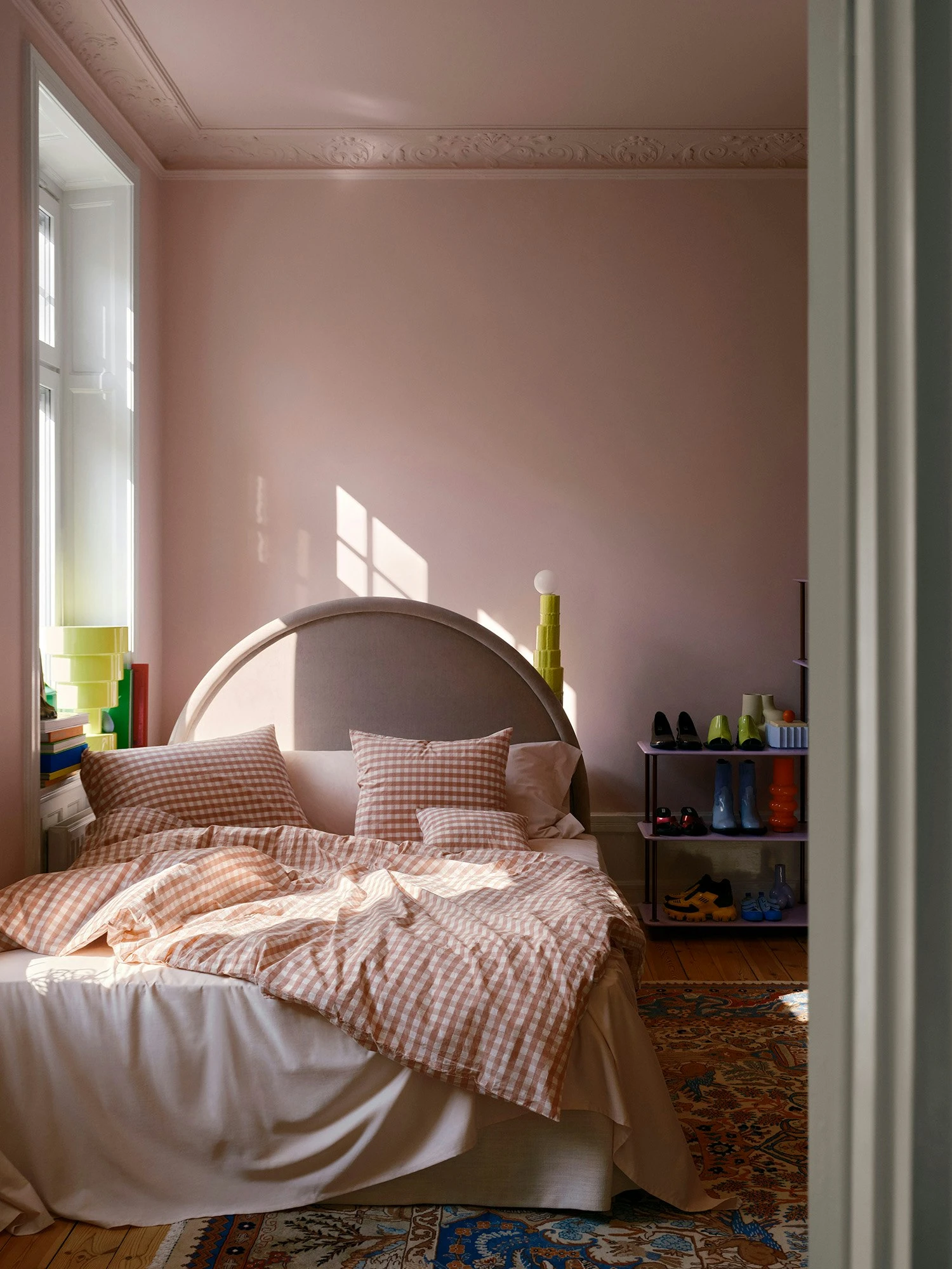 Mille Notti Casella Kissenbezug 50x90 Cm, Rosa/Elfenbein 6 Mille Notti Casella Kissenbezug 50x90 Cm, Rosa/Elfenbein – Bild 4