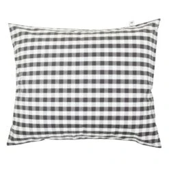 Mille Notti Casella Kissenbezug 50x70 Cm, Elfenbein/Dunkelgrau